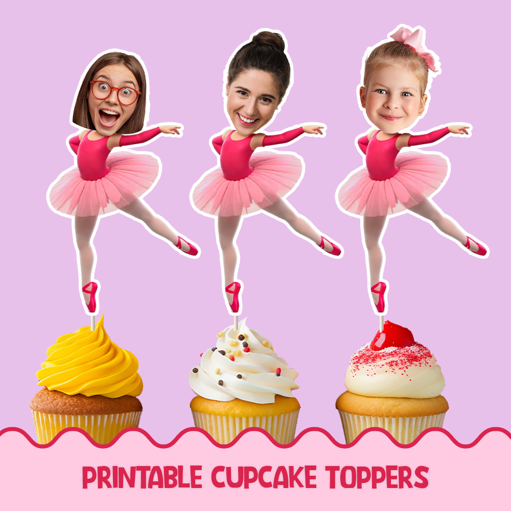 Ballerina Personalized Cupcake/Cake Toppers