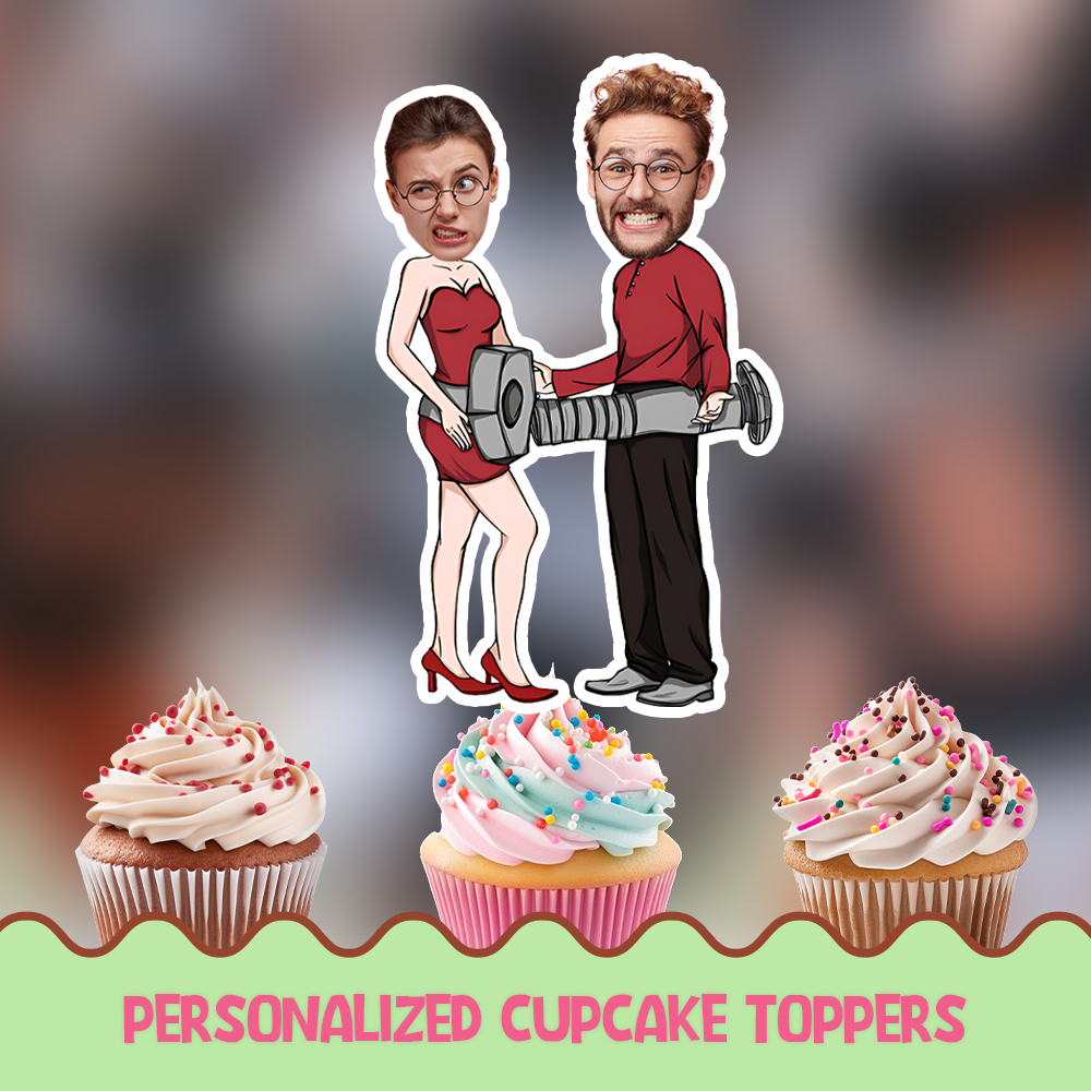 Nut bolt Couple Personalized Cupcake/Cake Toppers