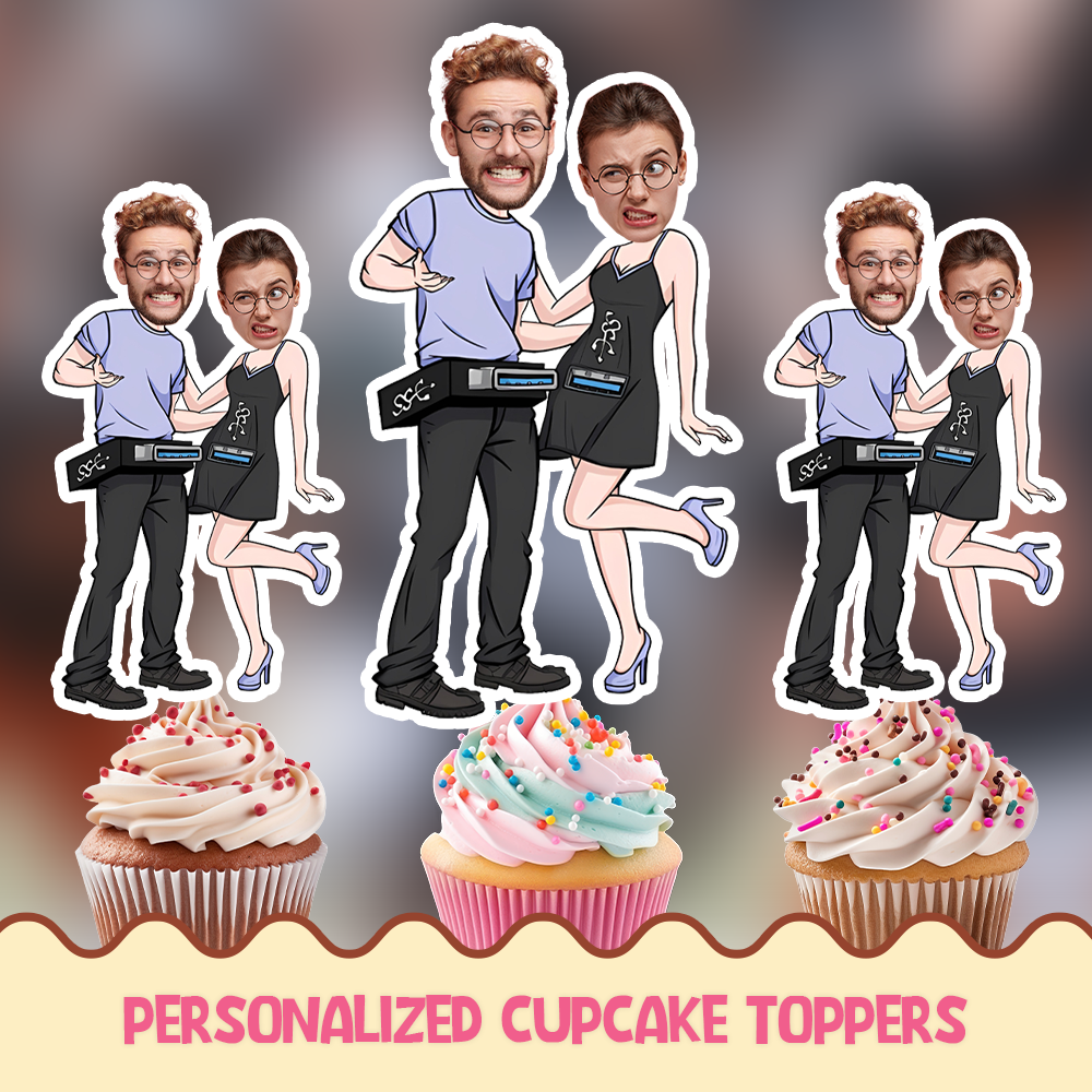 Pendrive couple Personalized Cupcake/Cake Toppers