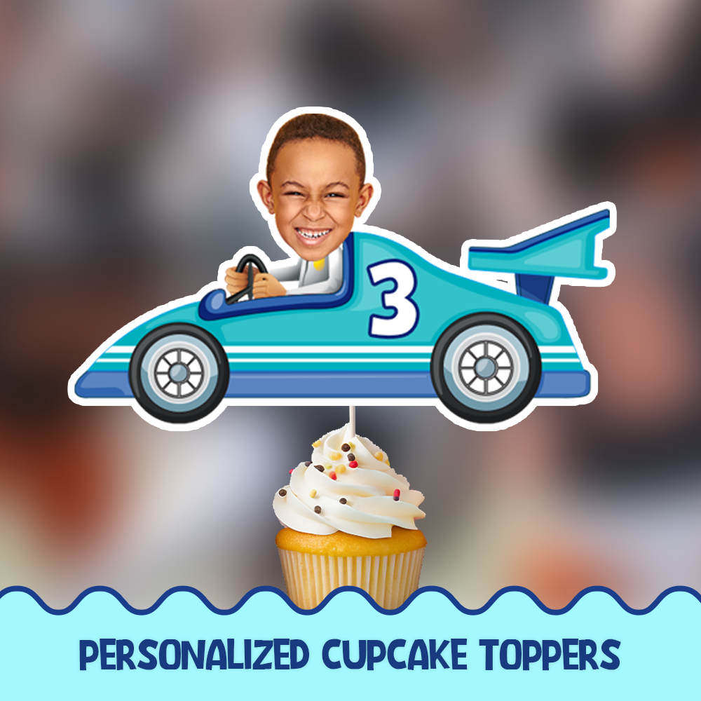 Racer car Personalized Cupcake/Cake Toppers