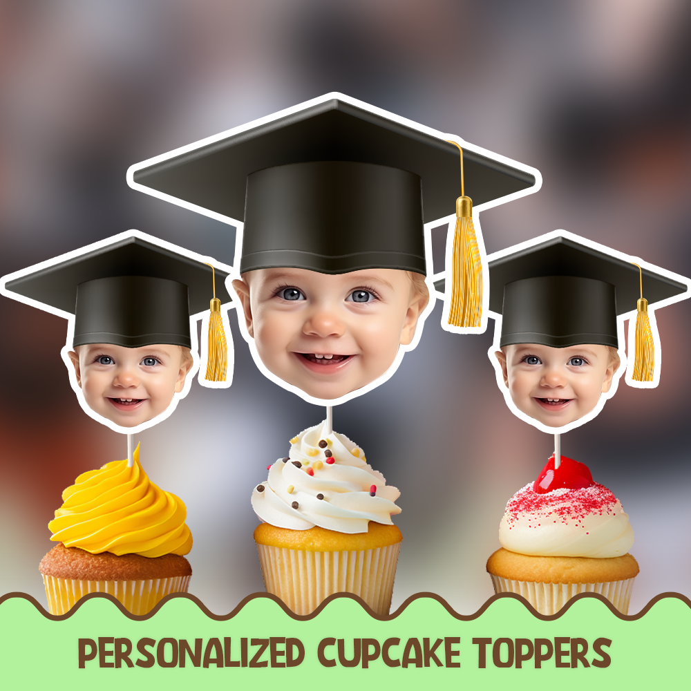 Graduation hat Personalized Cupcake/Cake Toppers