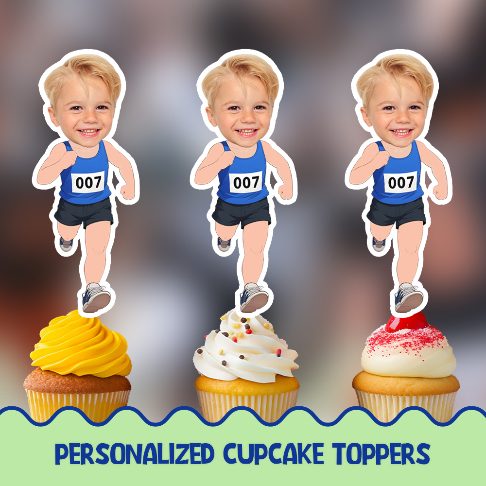 Marathon runner Personalized Cupcake/Cake Toppers