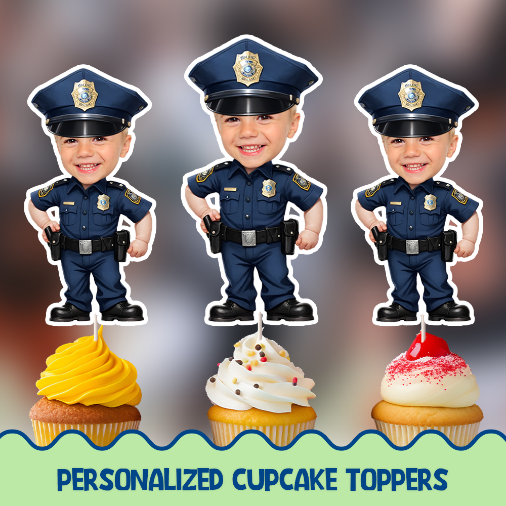 Police Personalized Cupcake/Cake Toppers
