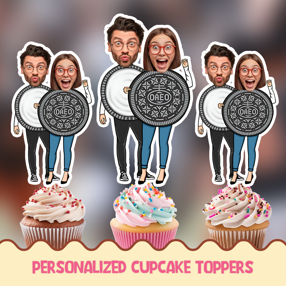Orio Couple Personalized Cupcake/Cake Toppers