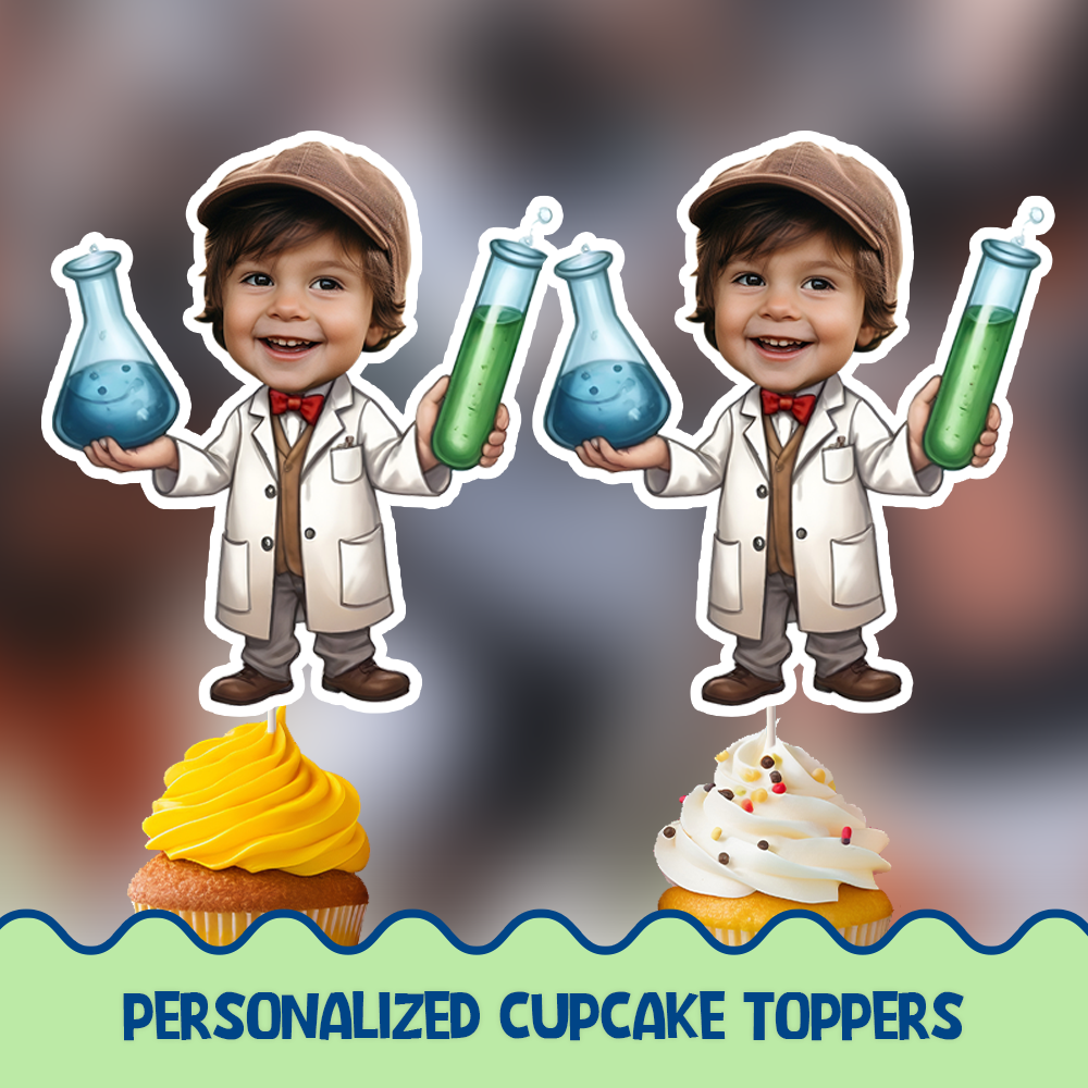 Scientist Personalized Cupcake/Cake Toppers