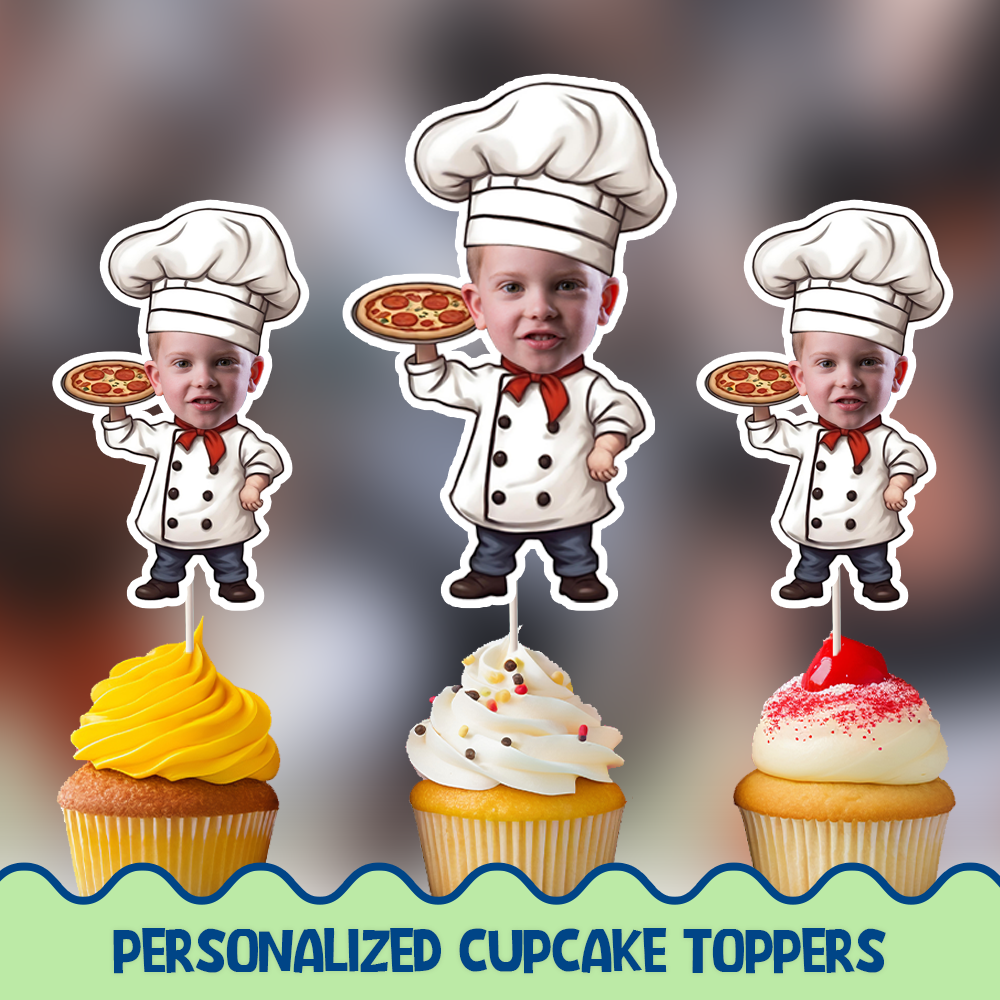 Pizzaiolo Personalized Cupcake/Cake Toppers