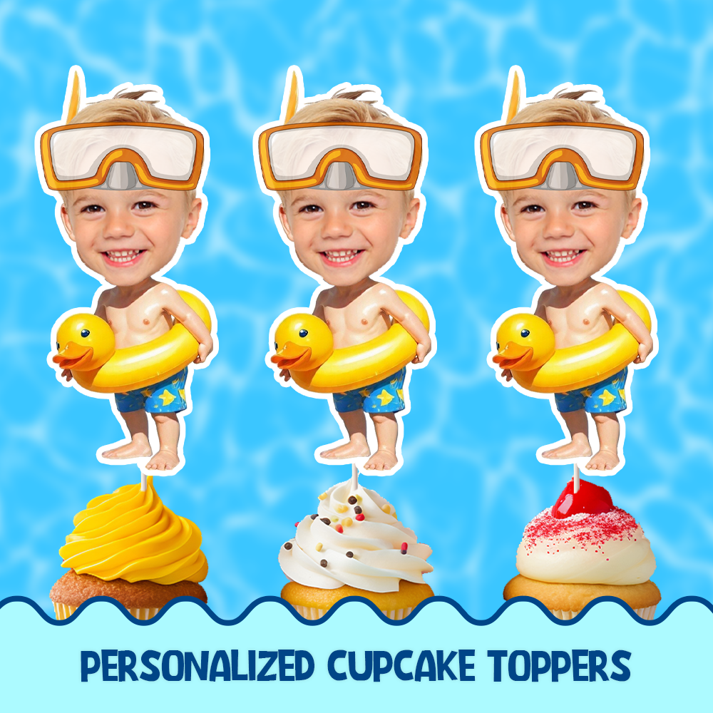 Summer Vacation Personalized Cupcake/Cake Toppers