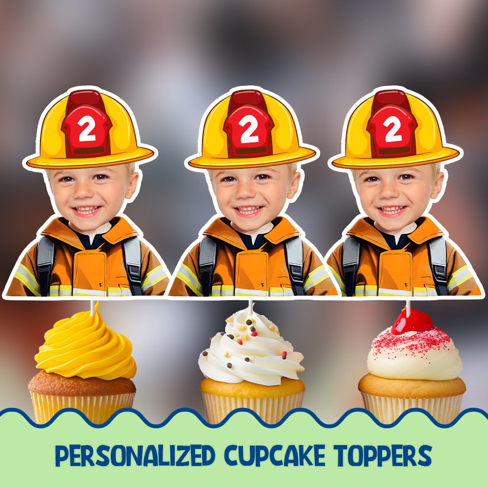 Firefighter Personalized Cupcake/Cake Toppers