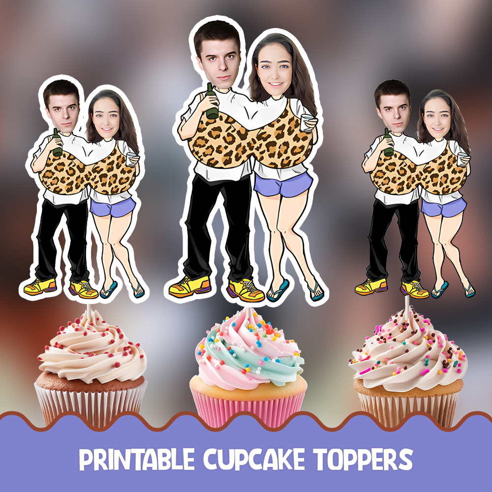 Adult Couple Personalized Cupcake/Cake Toppers
