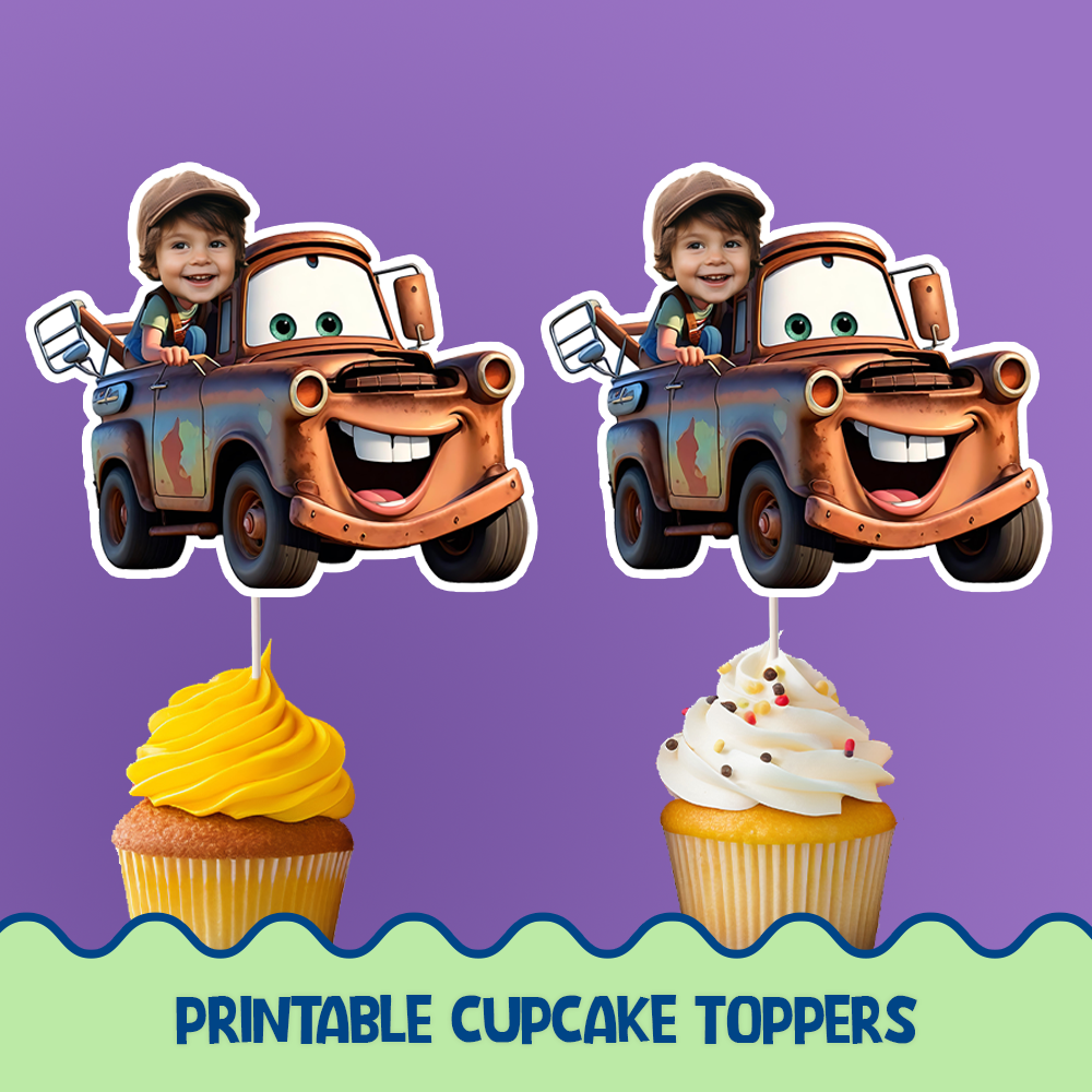 Mater car Personalized Cupcake/Cake Toppers