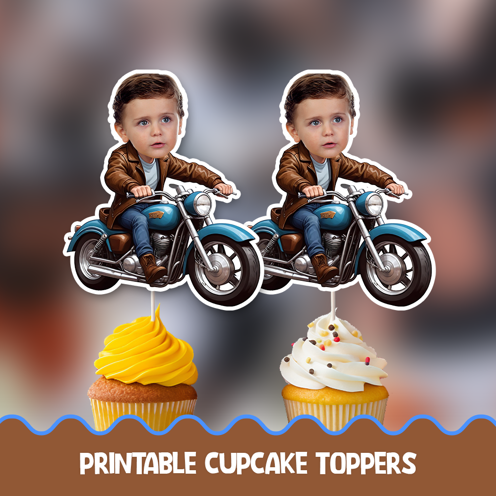 Bike Rider Personalized Cupcake/Cake Toppers