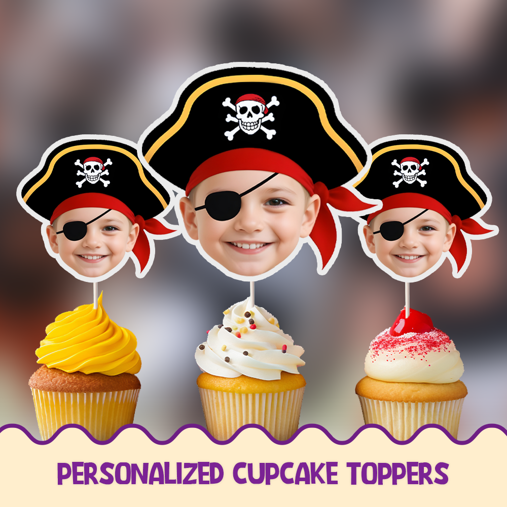 Pirate Personalized Cupcake/Cake Toppers
