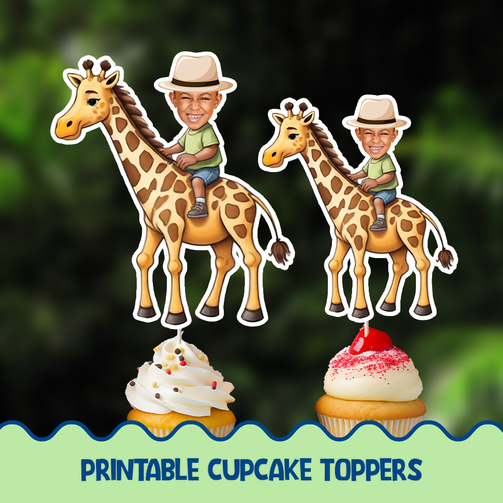 Giraffe Personalized Cupcake/Cake Toppers