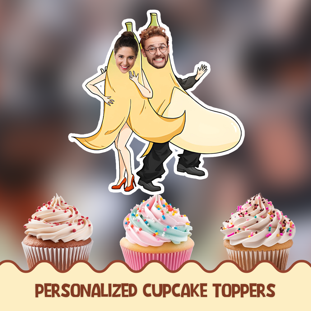 Banana couple Personalized Cupcake/Cake Toppers