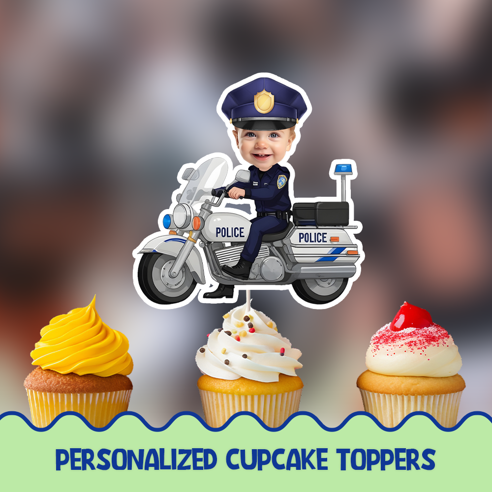 Police Officer Personalized Cupcake/Cake Toppers