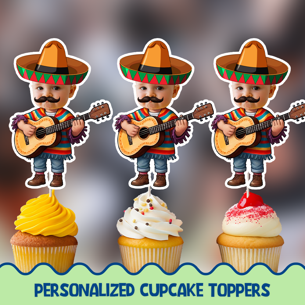 Fiesta Personalized Cupcake/Cake Toppers