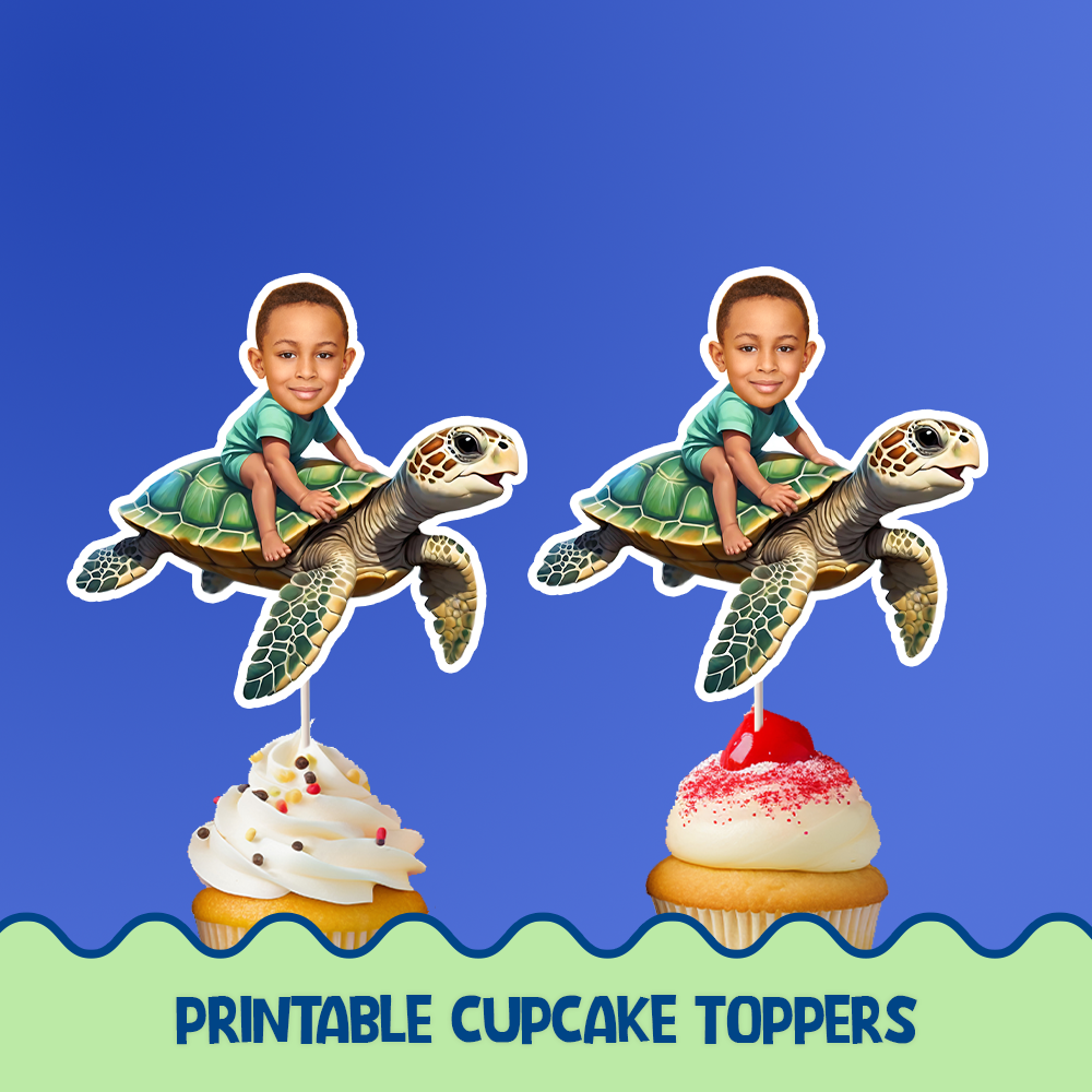 Sea Turtle Personalized Cupcake/Cake Toppers