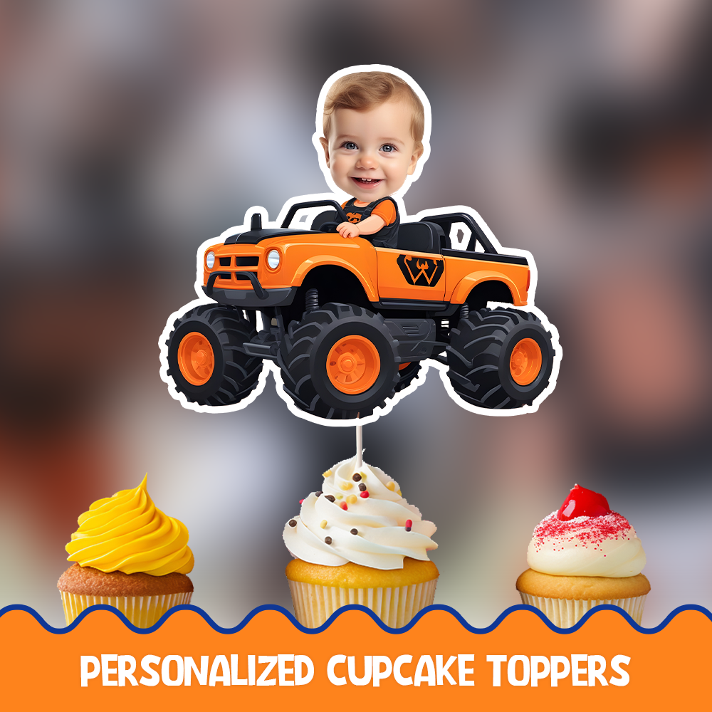 Monster truck Personalized Cupcake/Cake Toppers