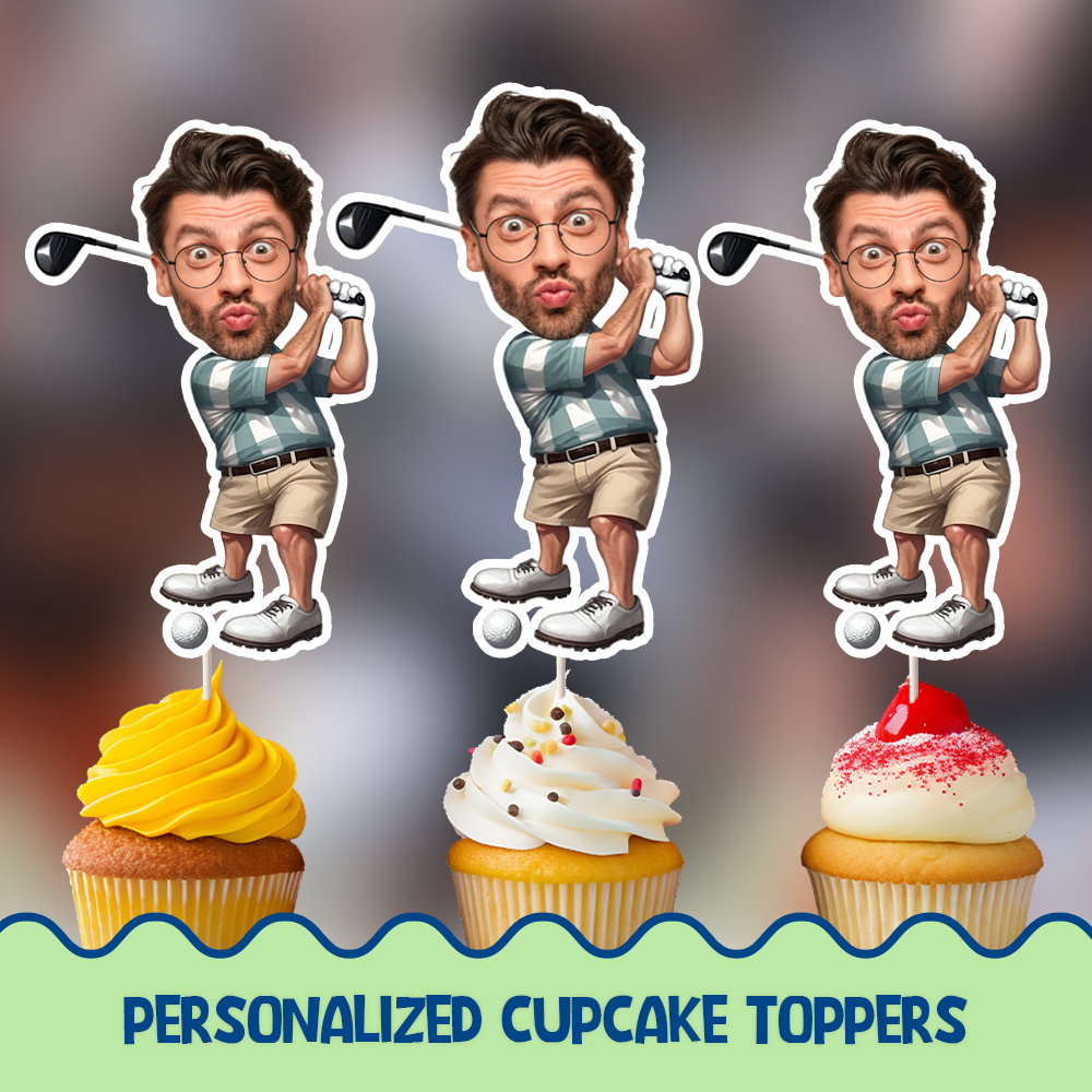 Golf player Personalized Cupcake/Cake Toppers