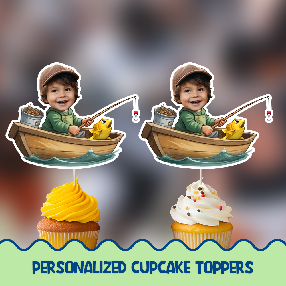 Fishing Personalized Cupcake/Cake Toppers