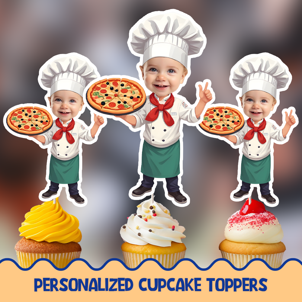 Pizzaiolo Personalized Cupcake/Cake Toppers