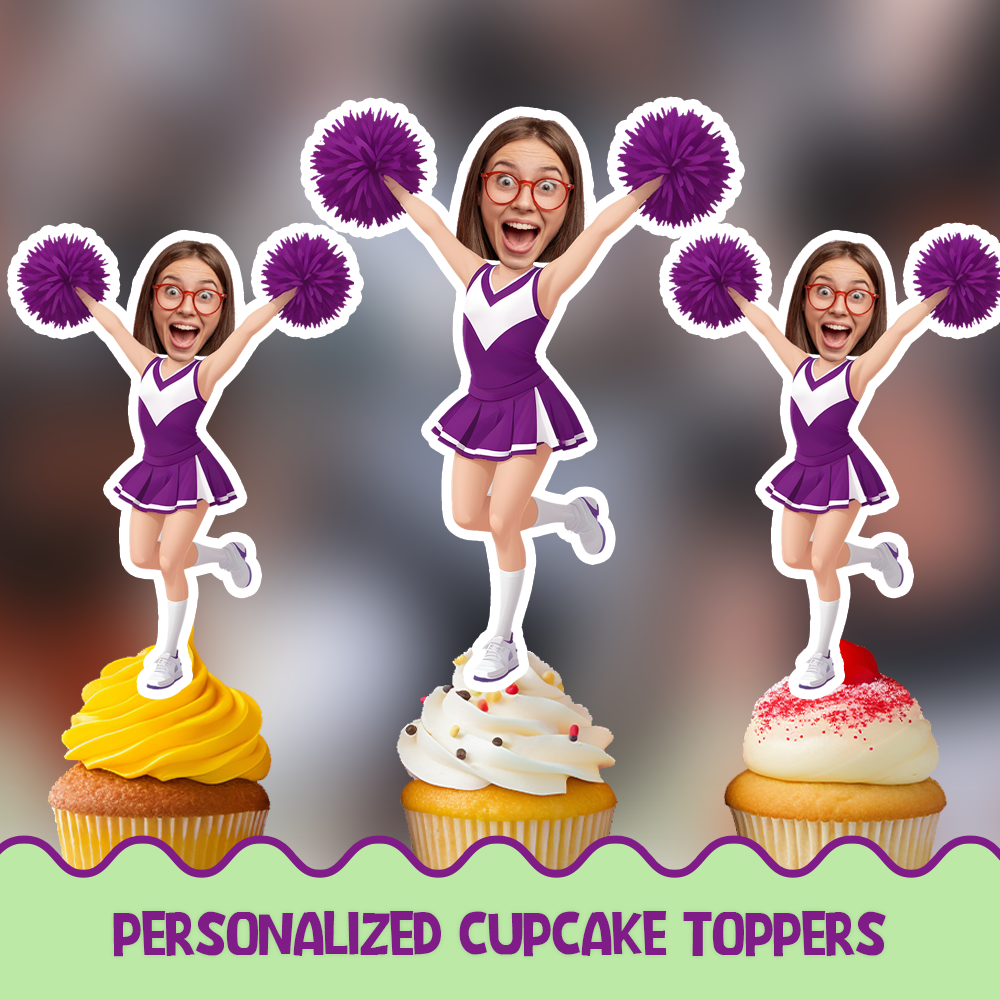 Cheerleader Personalized Cupcake/Cake Toppers