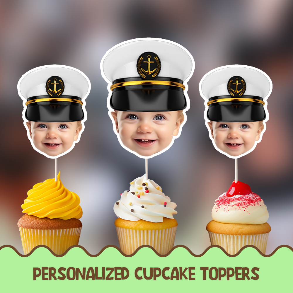 Ship captain Personalized Cupcake/Cake Toppers