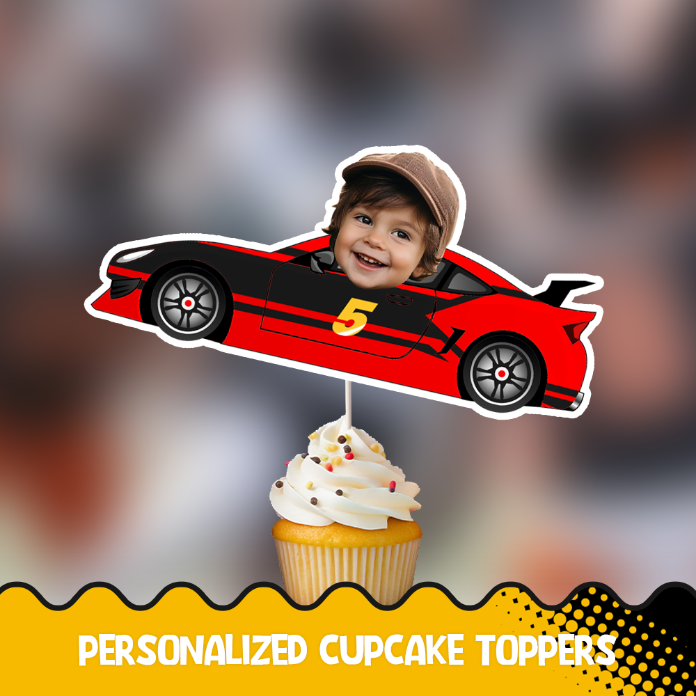 Sports car Personalized Cupcake/Cake Toppers