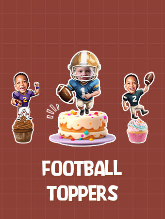 Football Cake/Cupcake Toppers