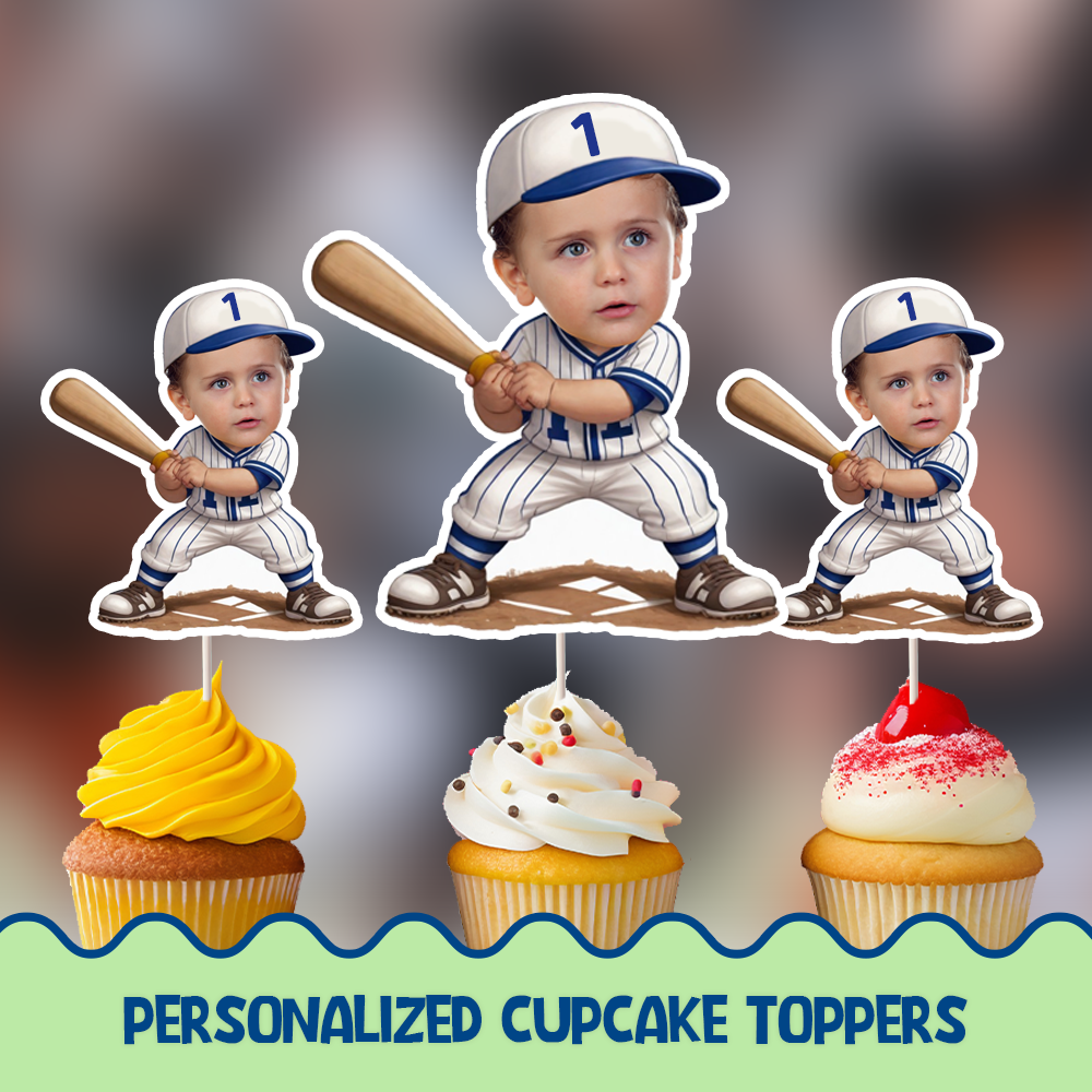 Baseball Personalized Cupcake/Cake Toppers