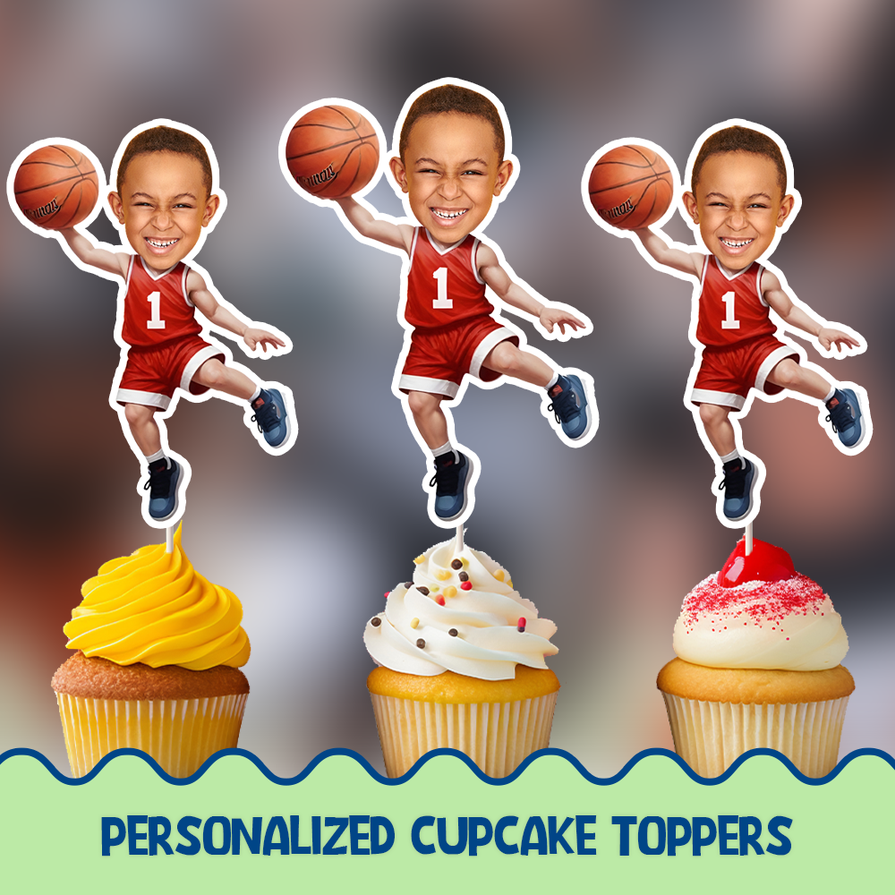 Basketball Personalized Cupcake/Cake Toppers D2