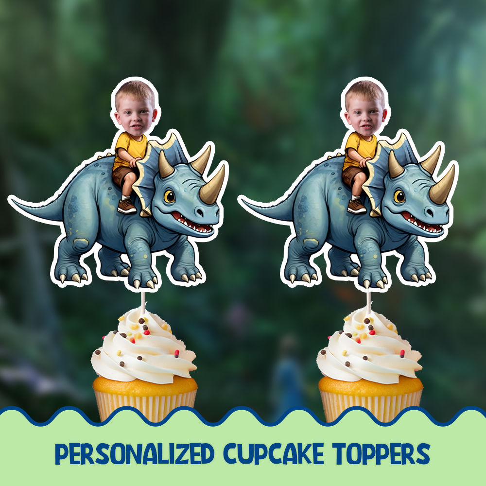 Dinosaur personalized Cupcake/Cake Toppers