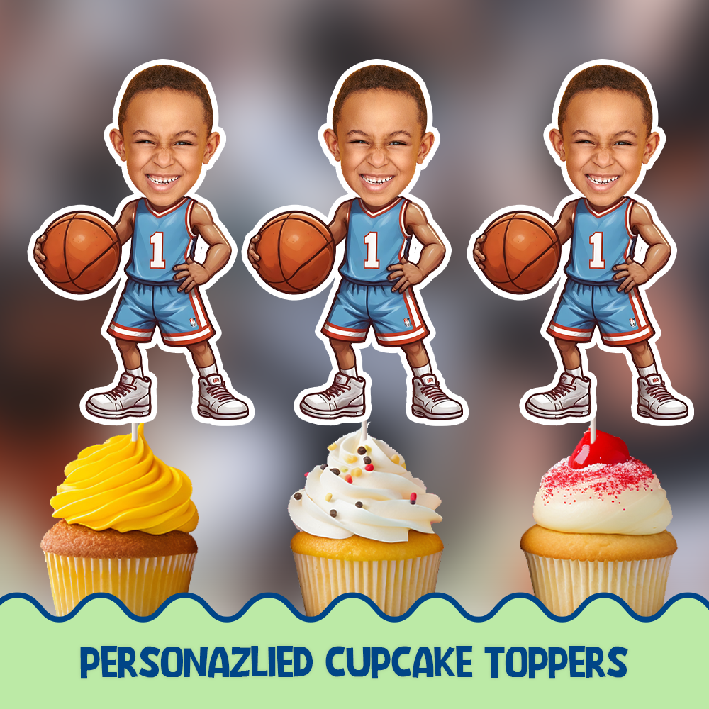 Basketball Personalized Cupcake/Cake Toppers