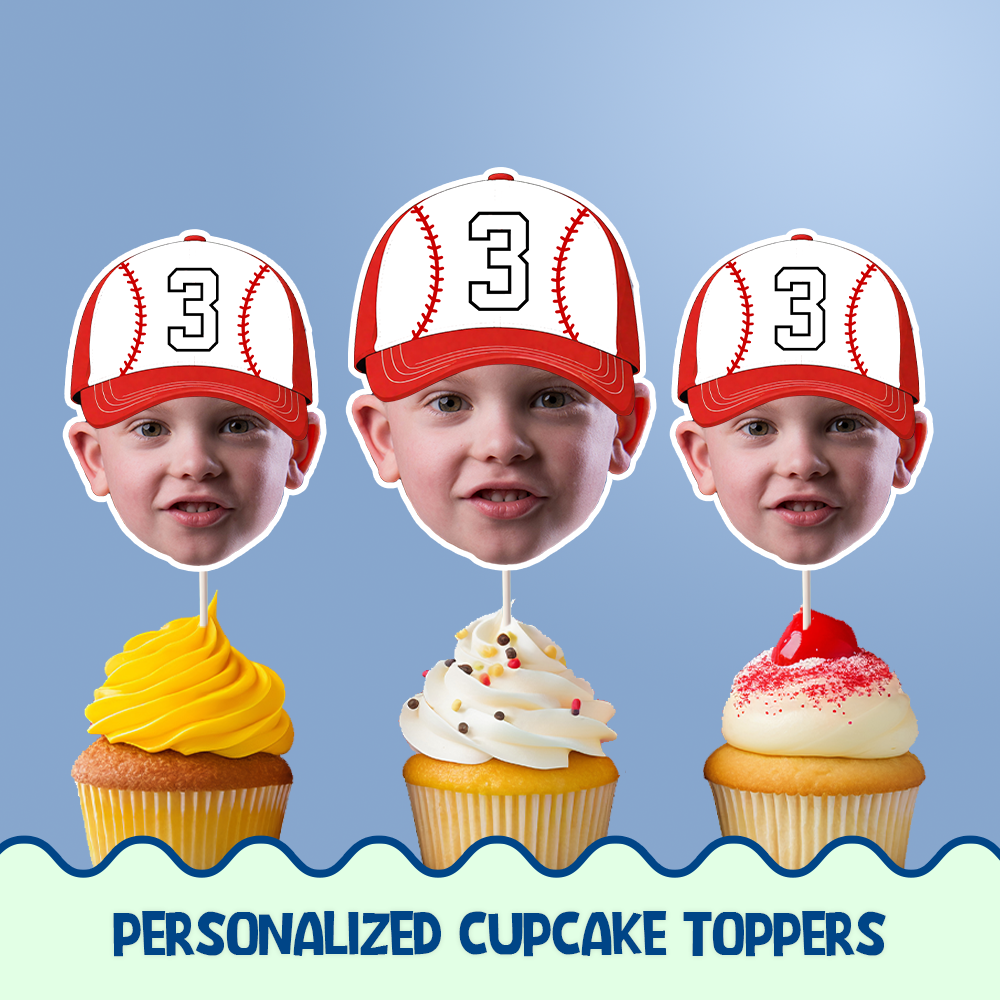 Baseball Cap Personalized Cupcake/Cake Toppers