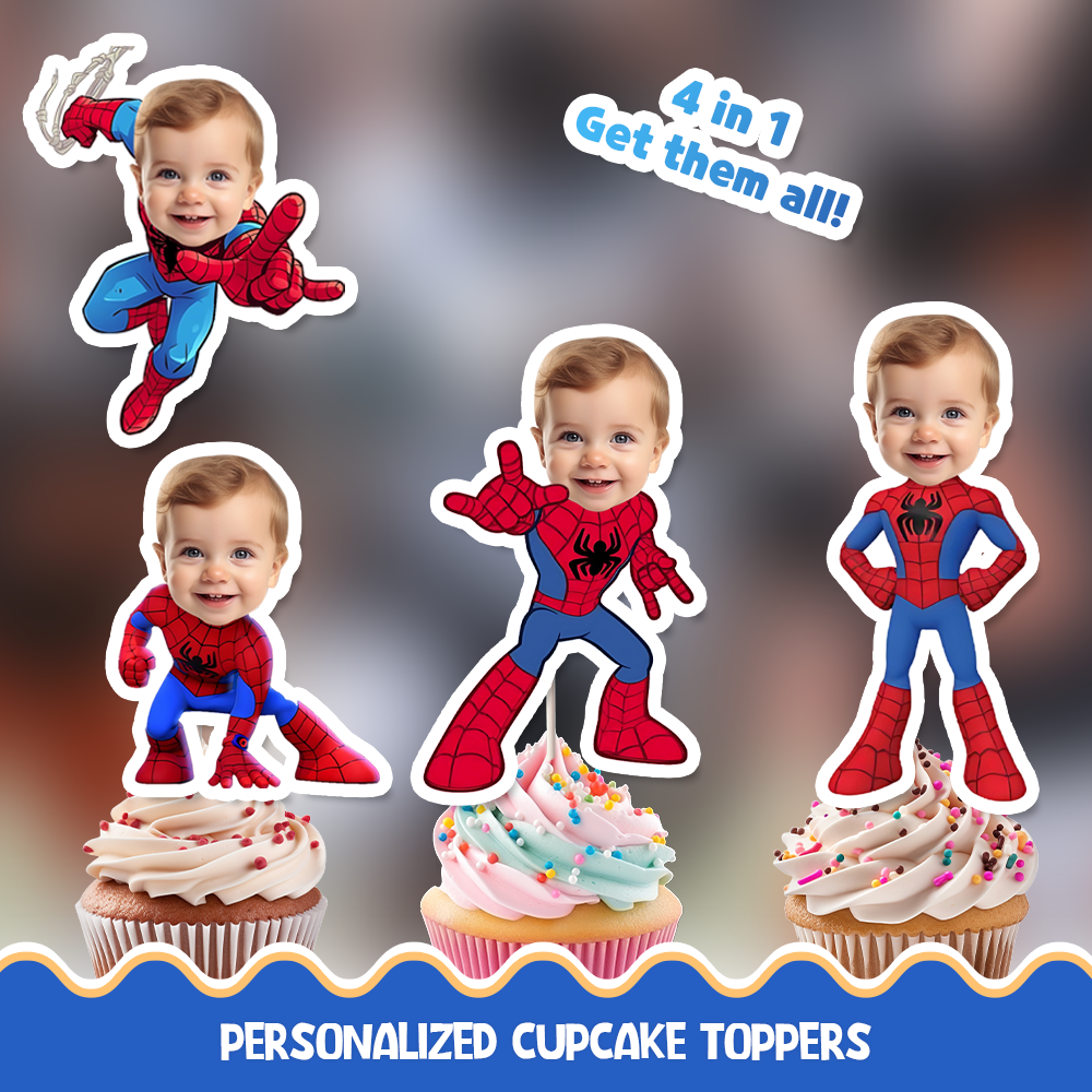 Spiderman Personalized Cupcake/Cake Toppers