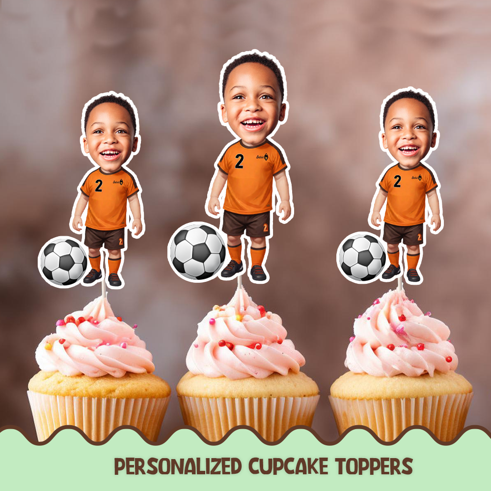 Football Soccer Personalized Cupcake/Cake Toppers