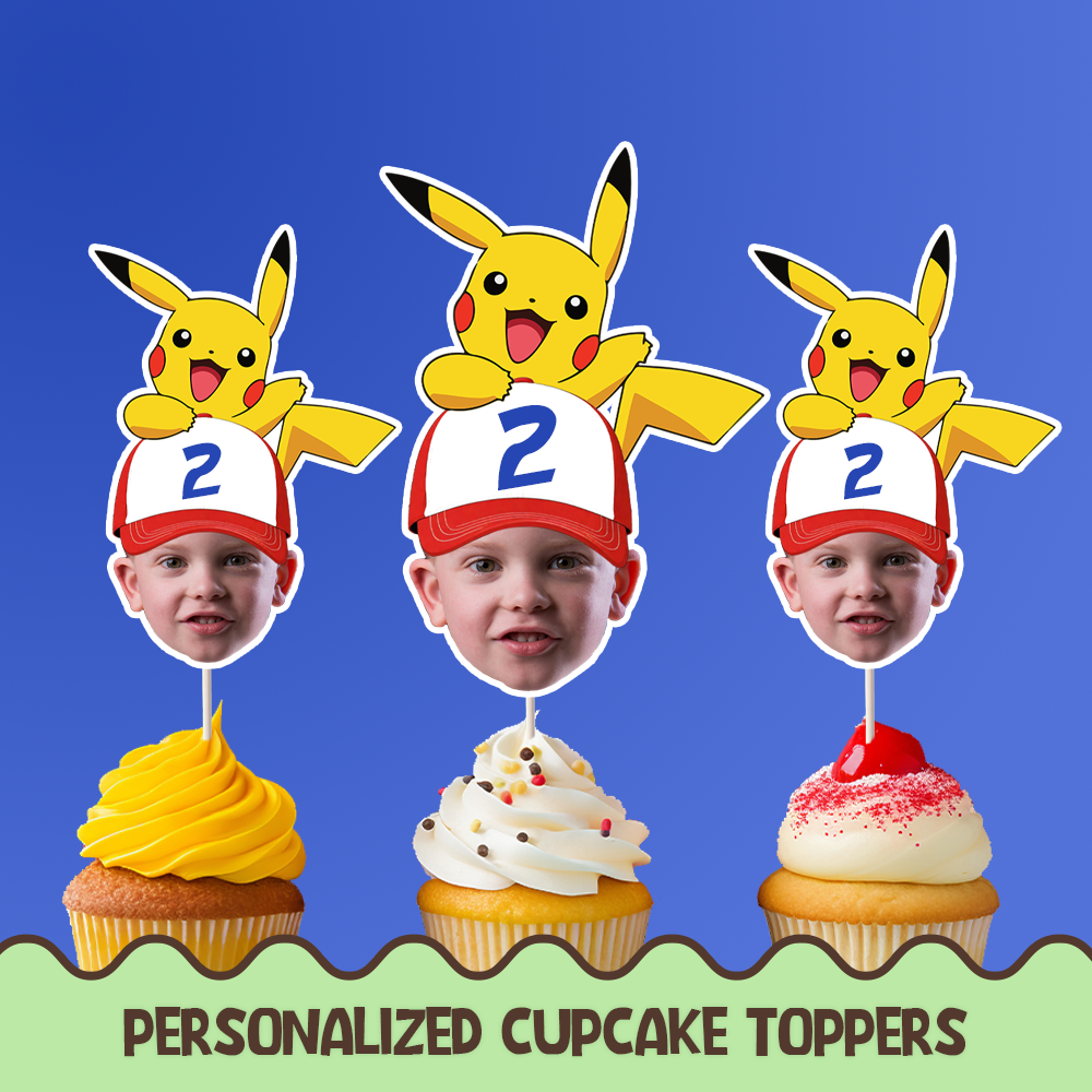 Pikachu Personalized cupcake/cake toppers