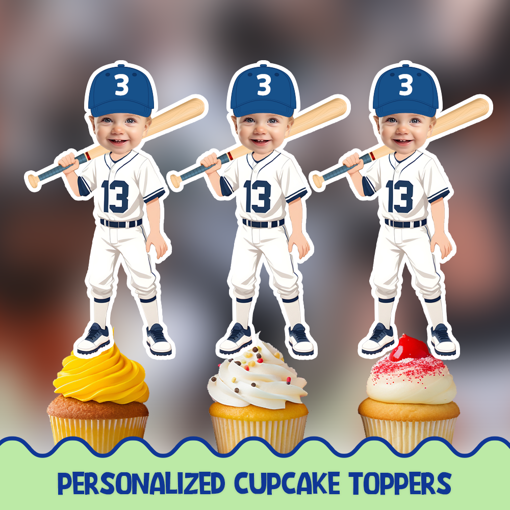 Baseball Personalized Cupcake/Cake Toppers D3