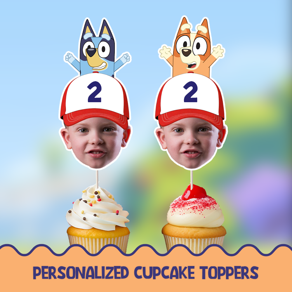 Bluey Personalized Cupcake/Cake Toppers