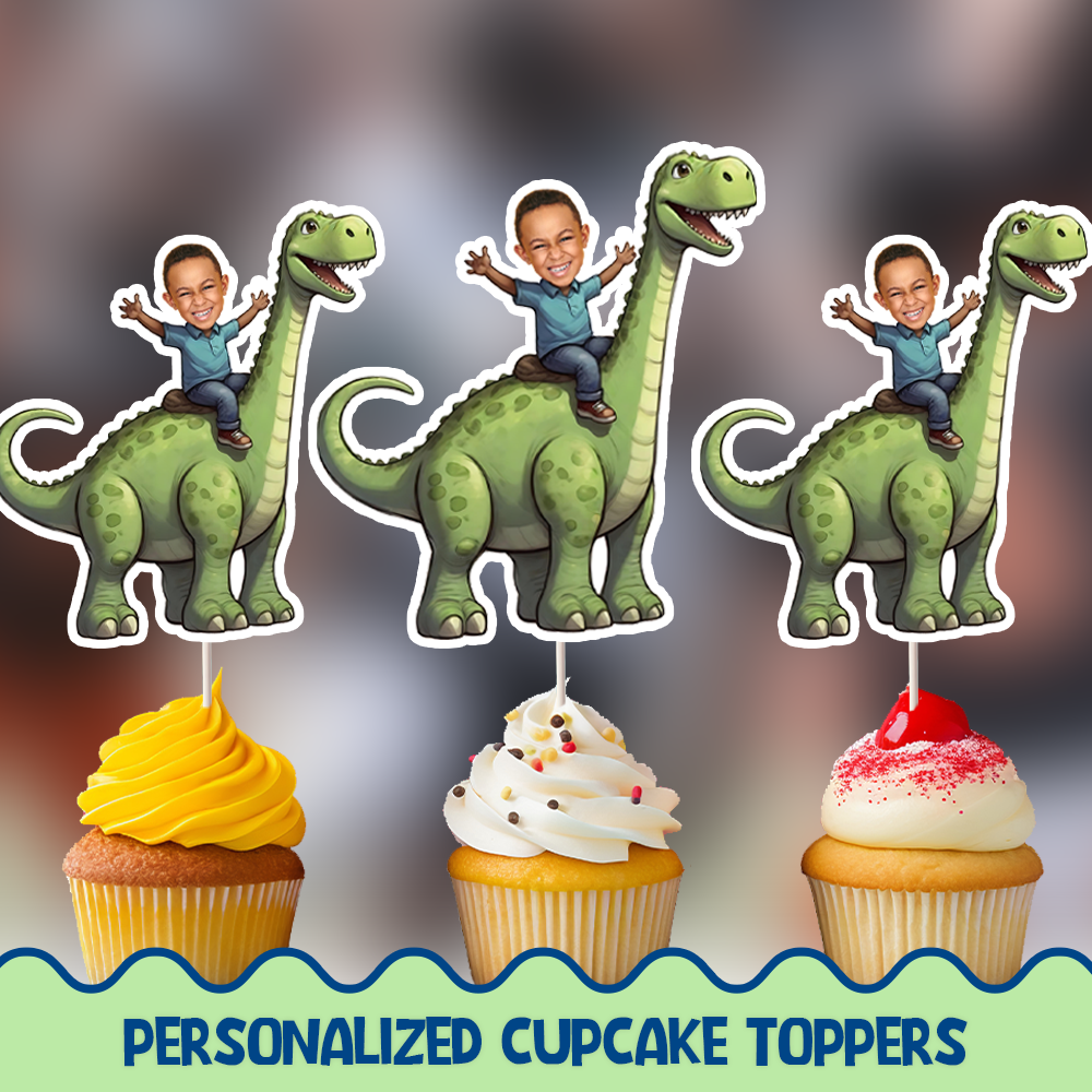 Dinosaur Personalized Cupcake/cake Toppers